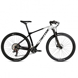 EWYI Mountain Bike EWYI Mountain Bike velocità Variabile, 27.5 / 29'' MTB in Fibra Carbonio, Ammortizzazione degli Urti per Bicicletta Studente Fondo in Lega Magnesio-Alluminio Forcella Ad AR Black Silver-29