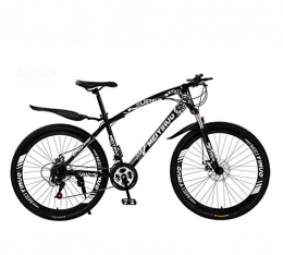 GASLIKE Bici GASLIKE Mountain Bike da Uomo, Telaio in Acciaio al Carbonio, Forcella Ammortizzata a Molla, Doppio Freno a Disco, Pedali in PVC e impugnature in Gomma, Nero, 26 inch 24 Speed