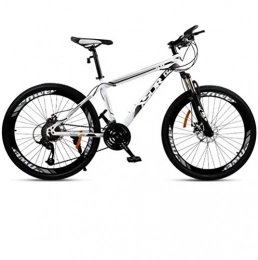 GBX Bici GBX Bicicletta, Mountain Bike per Adulti, Freno a Doppio Disco / Biciclette con Telaio in Acciaio ad Alto Tenore Di Carbonio, Bicicletta da Motoslitta da Spiaggia, Ruote da 24 Pollici, Bianco, 21 Vel