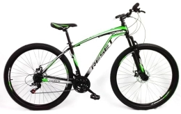 giordano shop Bici giordano shop Bicicletta Mountain Bike MTB Ragazzo 29" 21V in Acciaio Nero e Verde Fluo