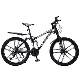 MLGTCXB Mountain Bike Gnohnay Mountain Bike, Bici da Neve per Adulti con Doppio Freno a Disco, Bicicletta da Spiaggia con Telaio in Acciaio ad Alto Tenore di Carbonio, Nero, 24 Speed