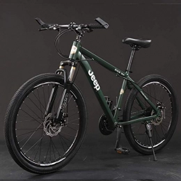 GQQ Bici GQQ Mountain Bike, 24 / 27 / 30 Velocit Mountain Bike Telaio Leggero in Acciaio ad Alto Tenore Di Carbonio Biciclette da 26 Pollici Biciclette da Strada con Freno a Doppio Disco, Verde, 27 Velocit