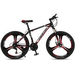 Great Mountain Bike GREAT Mountain Bike, 26"Mountain Bike, 21speed 3 Raggi Ruote Adolescente Bicicletta Bicicletta Elevato in Acciaio al Carbonio Pensamer Bike Doppio Disco Freno A Sospensione Piena Bike(Color:Rosso)