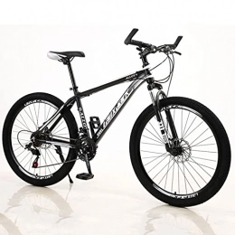 Great Mountain Bike GREAT Mountain Bike, Bici da Montagna per Adulti, Ruote da 26 Pollici Uomo / Donna 21 velocità Dual Sospensione Bicycle in Lega di Alluminio Doppia Freno A Disco(Size:24 Speed, Color:Black)