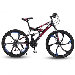 Great Mountain Bike GREAT Mountain Bike, Bicicletta da 26 Pollici in Mountain Bike, 21 velocità 6 Raggi Ruote per Mobili da Pendolari Bici da Uomo E Biciclette da Donna con Freni A Doppio Disco(Color:Rosso)