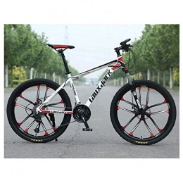 GUOCAO Mountain Bike GUOCAO Mountain Bike per sport all'aria aperta, in acciaio al carbonio ad alta sospensione anteriore telaio Mountain Bike, 27 marce con doppio freno a disco, rosso all'aperto