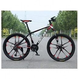 GUOCAO Mountain Bike GUOCAO Mountain Bike Unisex 27 Velocità FrontSuspension Mountain Bike, Telaio 17Inch 26Inch 10 Razze Ruote con Doppio Freni A Disco, Rosso Outdoor