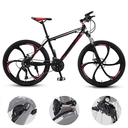 GUOHAPPY Mountain Bike GUOHAPPY Adulta della Bicicletta Mountain Bike, 26 Pollici Mountain Bike con Impianto Frenante A Doppio Disco, 20 / 22 / 24 / 26 Bici di velocità, Adatto per Altezza 150-175Cm, Black Red, 24