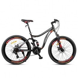 GXQZCL-1 Mountain Bike GXQZCL-1 Bicicletta Mountainbike, 26inch Mountain Bike, Acciaio al Carbonio Struttura della Montagna HardtailBicycles, Doppio Freno a Disco e Full Suspension, 24 velocit MTB Bike (Color : Black)