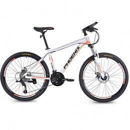 GXQZCL-1 Mountain Bike GXQZCL-1 Bicicletta Mountainbike, Mountain Bike / Biciclette, Struttura di Alluminio in Lega, sospensioni Anteriori e Dual Freni a Disco, 26inch Ruote, 27 velocit MTB Bike (Color : White+Orange)