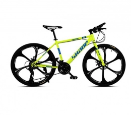 HAOGUO Bici HAOGUO Svago seniorMountain Bike per Adulto 26 Pollici 27 velocità VTT Bici Doppio Disco Freni Mountain Bike Fuoristrada velocità ATV Mountain Bike Giallo