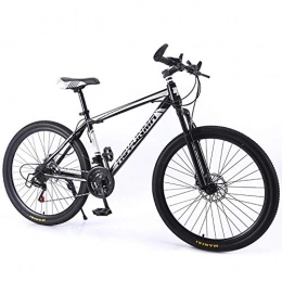 HAOYF Mountain Bike HAOYF Bike 26 Pollici per Adulti Mountain Doppio Freno A Disco, MTB per Adulti, Bicicletta con Sedile Regolabile, Alto-Acciaio al Carbonio Mountain Bike, Nero, 27 Speed