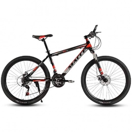 HAOYF Mountain Bike HAOYF Mountain Bike 24 / 26 Pollici, 21 / 24 / 27 / 30 velocità Biciclette Fuoristrada in Acciaio Ad Alto Tenore di Carbonio, Forcella Ammortizzata MTB Freni A Doppio Disco, Rosso, 24 inch 24 Speed