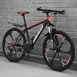 HAOYF Bici HAOYF Mountain Bike da 24 / 26 Pollici A 21-30 velocità per Adolescenti Adulti, Mountain Bike Fuoristrada Cerchi A 6 Razze, Biciclette A Forcella in Acciaio al Carbonio, Rosso, 26 inch 30 Speed