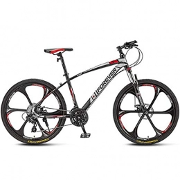 HAOYF Bici HAOYF Mountain Bike da Adulto, Ruote da 24 / 26 Pollici, 21 / 24 / 27 / 30 velocità di Sospensione, con Doppio Freno A Disco, in Acciaio al Carbonio Bicicletta MTB, Rosso, 24 inch 27 Speed