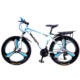 Doris Mountain Bike Hardtail Bici da Mountain, Mountain Bike per Adulti, Bicicletta da Uomo per Uomo E Donna, Freni A Doppio Disco Ammortizzatore Anteriore Mountain Bike, White Blue, 26inch 30speed