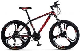 HCMNME Mountain Bike HCMNME Mountain Bikes, 26 Pollici Maschio e Femmina Adulto a velocità variabile Mountain Bike Racing Bici a Tre Ruote Telaio in Lega con Freni a Disco (Color : Black Red, Size : 21 Speed)