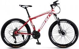 HCMNME Mountain Bike HCMNME Mountain Bikes, 26 Pollici Maschio e Femmina Adulto velocità variabile velocità Mountain Bike Racing rake Rotella Bicicletta Telaio in Lega con Freni a Disco (Color : Red, Size : 24 Speed)