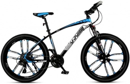 HCMNME Mountain Bike HCMNME Mountain Bikes, 26 Pollici Mountain Bike Maschile e Femmina Adulto Ultraleggero Bicicletta da Corsa a Dieci taglierina Telaio in Lega con Freni a Disco (Color : Black Blue, Size : 24 Speed)