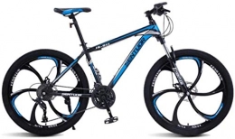 HCMNME Mountain Bike HCMNME Mountain Bikes, 26 Pollici Mountain Bike off-Road Variabile velocità velocità Bicicletta Bicicletta A Six Cutter Ruote Telaio in Lega con Freni a Disco (Color : Black Blue, Size : 21 Speed)