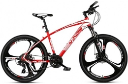 HCMNME Mountain Bike HCMNME Mountain Bikes, Bici da 26 Pollici in Mountain Bike Maschile e Femmina Adulto da Corsa Ultraleggero Bicicletta Tri-Cutter Telaio in Lega con Freni a Disco (Color : Red, Size : 21 Speed)