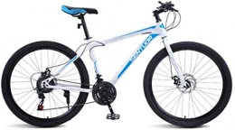 HCMNME Mountain Bike HCMNME Mountain Bikes, Ruota Raggio da 24 Pollici for Mountain Bike, Bicicletta da Corsa a velocità variabile Fuoristrada Telaio in Lega con Freni a Disco (Color : White Blue, Size : 24 Speed)