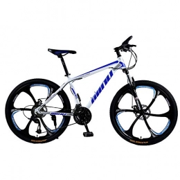 Hensdd Mountain Bike Hensdd Mountain Bike, 26 Pollici Adulta Bicicletta, 21 Full Speed Sospensioni Freni MTB Doppio Disco Gears Mountain Bicycle, Blu, 6 Knife 30 Speed