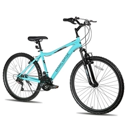 HH HILAND Mountain Bike HH HILAND BAMCBASE 26 Pollici Mountain Bike con Cambio a 21 Velocità, Bici Hardtail per Adulto con Forcella Ammortizzata, MTB da Uomo, Verde