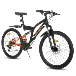 ROCKSHARK Bici Hiland Bicicletta Mountain Bike da 26 Pollici Shimano a 21 Velocità Nero / Verde / Bianco con Borsa da Telaio Parafango e Freni a Disco, MTB per Uomo Donna Ragazzo e Ragazza…