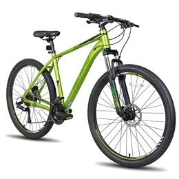 ROCKSHARK Mountain Bike Hiland Mountain Bike 27, 5 Pollici con Cambio 27 Velocità, MTB Bicicletta da Montagna con Freno a Disco e Forcella Ammortizzata Lock-Out, Bike Verde