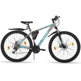 ROCKSHARK Bici Hiland Mountain Bike 27, 5 Pollici Grigio con Cambio Shimano 21 Velocità, Borsa da Telaio e Parafango, MTB per Uomo e Donna…