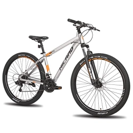 ROCKSHARK Mountain Bike Hiland Mountain Bike 29 Pollici Grigio Cambio SHIMANO 21 Velocità Bici per Uomo e Donna con Sospensione Anteriore, Disco Meccanico, Telaio in Alluminio 432 mm.