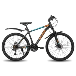 STITCH Mountain Bike Hiland Mountain Bike Bicicletta da Montagna 27, 5 Pollici Bici da Uomo e Donna con Cambio Shimano 21 Velocità Telaio in Acciaio 480 mm Freno a Disco Bici per Ragazzo e Ragazza Nero e Arancione…