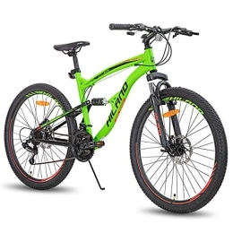 STITCH Mountain Bike Hiland Mountain bike da 26 Pollici per Uomo e Donna MTB a 21 velocità con Doppia Sospensione Bike con Telaio da 18 Pollici Grigio…