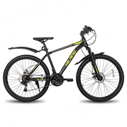 Hiland Mountain Bike Hiland Mountain Bike da 27, 5 Pollici con Telaio in Acciaio, 21 Marce, Forcella Ammortizzata, Urban Commuter City, Colore Nero e Giallo…