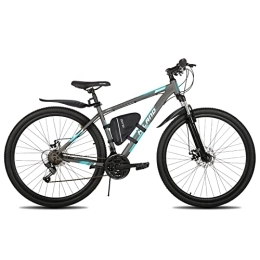 STITCH Bici Hiland Mountain Bike da 27, 5 Pollici Shimano a 21 Marce con Borsa per Telaio, Parafango, Forcella Ammortizzata e Frenoa Disco, MTB per Uomo e Donna, Colore Grigio