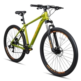 ROCKSHARK Mountain Bike Hiland Mountain Bike Hardtail 29 Pollici con Freni a Disco Idraulici a 16 Velocità e Forcella Ammortizzata Lock-Out，MTB per Uomo e Donna, Verde