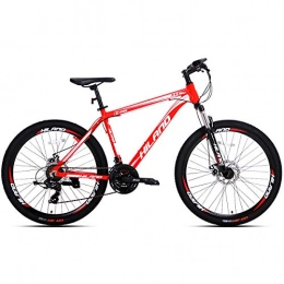 Hiland Mountain Bike Hiland Mountain bike in alluminio, 26", 24 velocità, con freno a disco Shimano, misura 18, colore: rosso