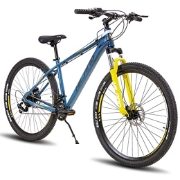 Hiland Mountain Bike Hiland Mountain Bike in Alluminio da 29 Pollici, Blu, Bicicletta da Montagna a 16 Velocità con Cambio Shimano Lock-Out Forcella Ammortizzata Freno a Disco Idraulico da 431 mm a 482 mm…