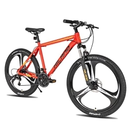 HH HILAND Bici HILAND Mountain Bike MTB 26 Pollici con Shimano a 21 Velocità con Telaio in Alluminio, Freno a Disco e Forcella Ammortizzata, Bici a 3 Ruote a Raggi per Ragazzo e Ragazza, Rosso