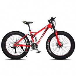 Hmcozy Mountain Bike Hmcozy 24" 26" Bicicletta della Montagna, 24 velocità della Bici di Montagna con Freno a Disco, Telaio in Acciaio, Rosso, 24in