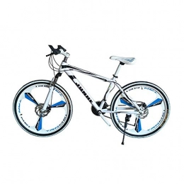 hmmsw Mountain Bike hmmsw Mountain Bike 26 Pollici Studente Bicicletta Doppio Disco Freno Cambio velocità Mountain Bike Uomo e Donna Auto per Adulti-Tutto Bianco-Tre Rotella di Taglio_26 Pollici a 24 velocità