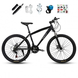 Horizoncn Mountain Bike Horizoncn Mountain Bike 24 Pollici Adulto, Bici A velocità Variabile con Doppio Freno A Disco, Bicicletta da Motoslitta da Spiaggia, Ruote in Lega di Alluminio, Black-27speed