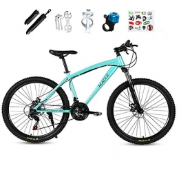 Horizoncn Mountain Bike Horizoncn Mountain Bike 24 Pollici Adulto, Bici A velocità Variabile con Doppio Freno A Disco, Bicicletta da Motoslitta da Spiaggia, Ruote in Lega di Alluminio, Blue-21speed