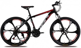 HUAQINEI Bici HUAQINEI Mountain Bike, 24 Pollici Mountain Bike Adulto Maschio e Femmina Bicicletta a velocità variabile Sei Ruote Telaio in Lega con Freni a Disco (Colore: Nero Rosso, Dimensioni: 24 velocità)