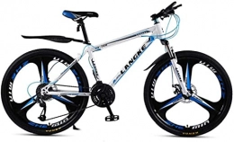 HUAQINEI Bici HUAQINEI Mountain Bike, 26 Pollici Mountain Bike a velocità variabile per Bicicletta Maschio e Femmina a Tre Ruote Telaio in Lega con Freni a Disco (Colore: Bianco Blu, Dimensioni: 24 velocità)