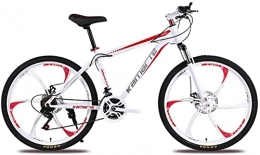 HUAQINEI Mountain Bike HUAQINEI Mountain Bike, 26 Pollici Mountain Bike Adulto Maschio e Femmina Bicicletta a velocità variabile Sei Ruote Telaio in Lega con Freni a Disco (Colore: Bianco Rosso, Dimensioni: 24 velocità)