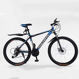 Hxx Mountain Bike Hxx Mountain Bike, 24"Freno A Doppio Disco Pieghevole Pieghevole Materiale Acciaio Ad Alto Tenore di Carbonio Bicicletta 21 velocit Unisex velocit Variabile Ammortizzatore Bicicletta, BlackBlue