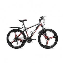 Hxx Mountain Bike Hxx Mountain Bike, 26"Telaio Pieghevole in Lega di Alluminio Bicicletta da Fuoristrada Unisex Bicicletta A Doppio Freno A 24 velocit Completamente Sospesa Bicicletta con Parafanghi Anterior, BlackRed