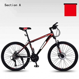 HY-WWK Mountain Bike HY-WWK Mountain Bike per Adulti, Forcella Anteriore Ammortizzante per Impieghi Gravosi 26 Pollici Bicicletta Ultraleggera Telaio in Lega Di Alluminio 24 / 27 / 30 Velocità Freno a Doppio Disco, Blu, B 24